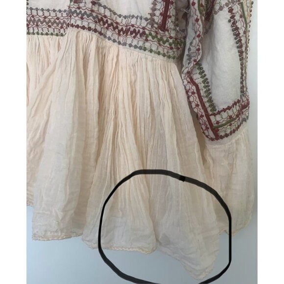 Rancho Estancia Women's Tie-Front Cardigan Blouse Embroidered Beaded Gauzy Sze L - Picture 11 of 12